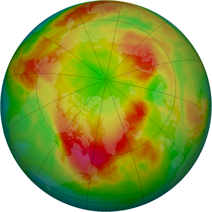 Arctic ozone map for 12 March 2015